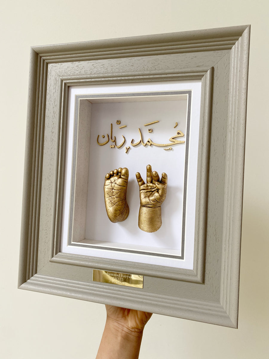 Mid-grey Frame ft. Gold chrome casts & acrylic arabic