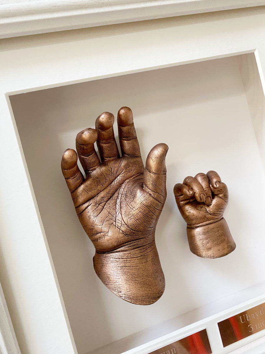 White Premium Bevelled Frame - ft. copper-finished sibling hand casts