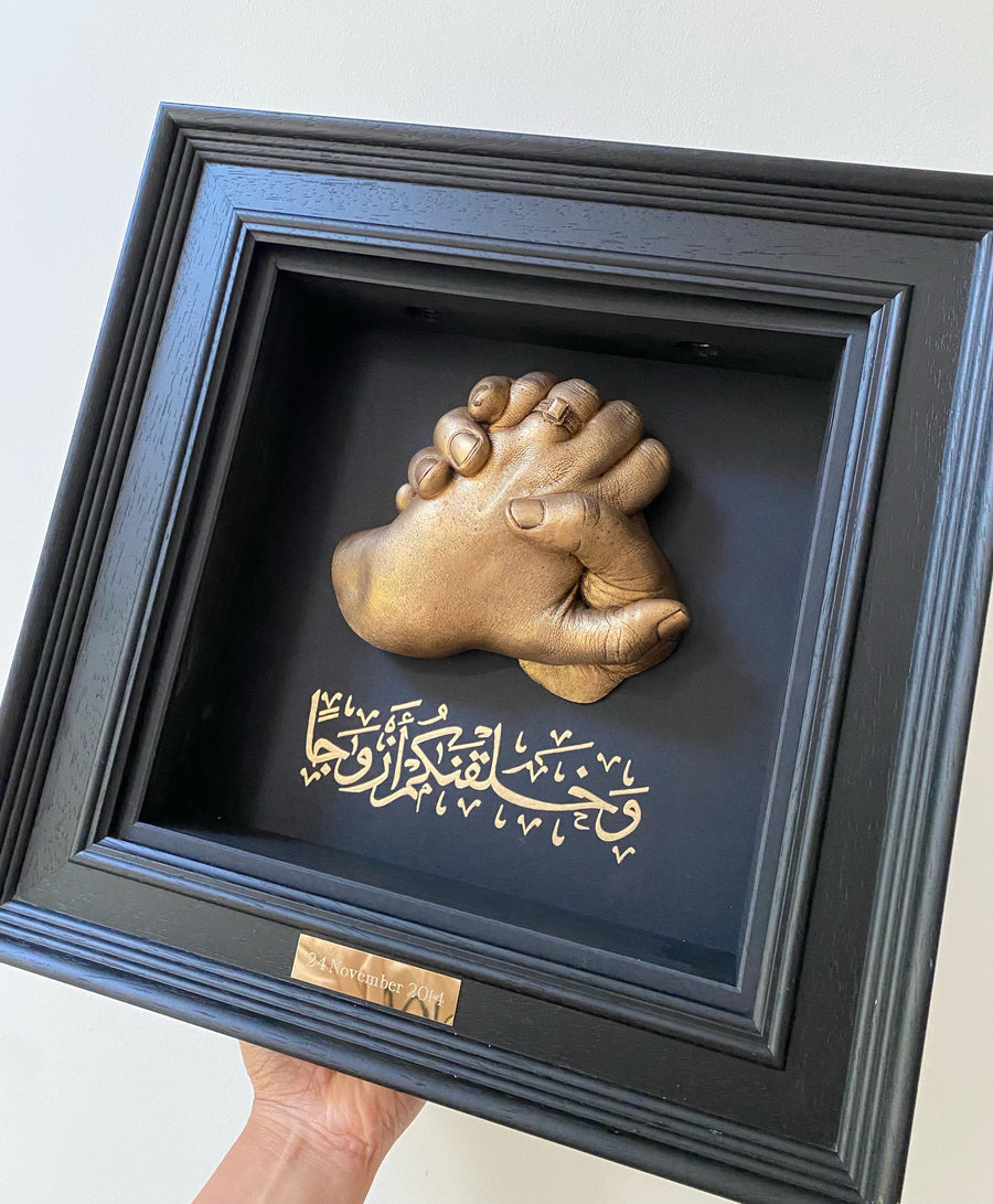Black Premium Frame ft. brass-finished casts & custom Arabic calligraphy