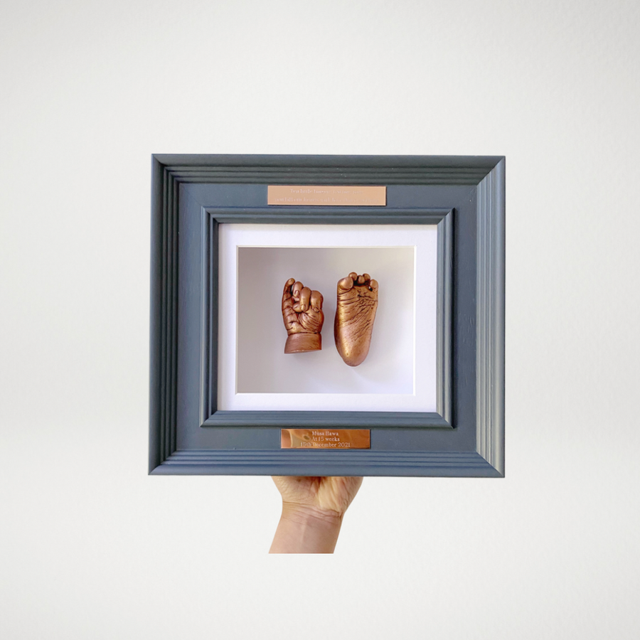 Slate Grey Frame ft. copper casts & additional plaque