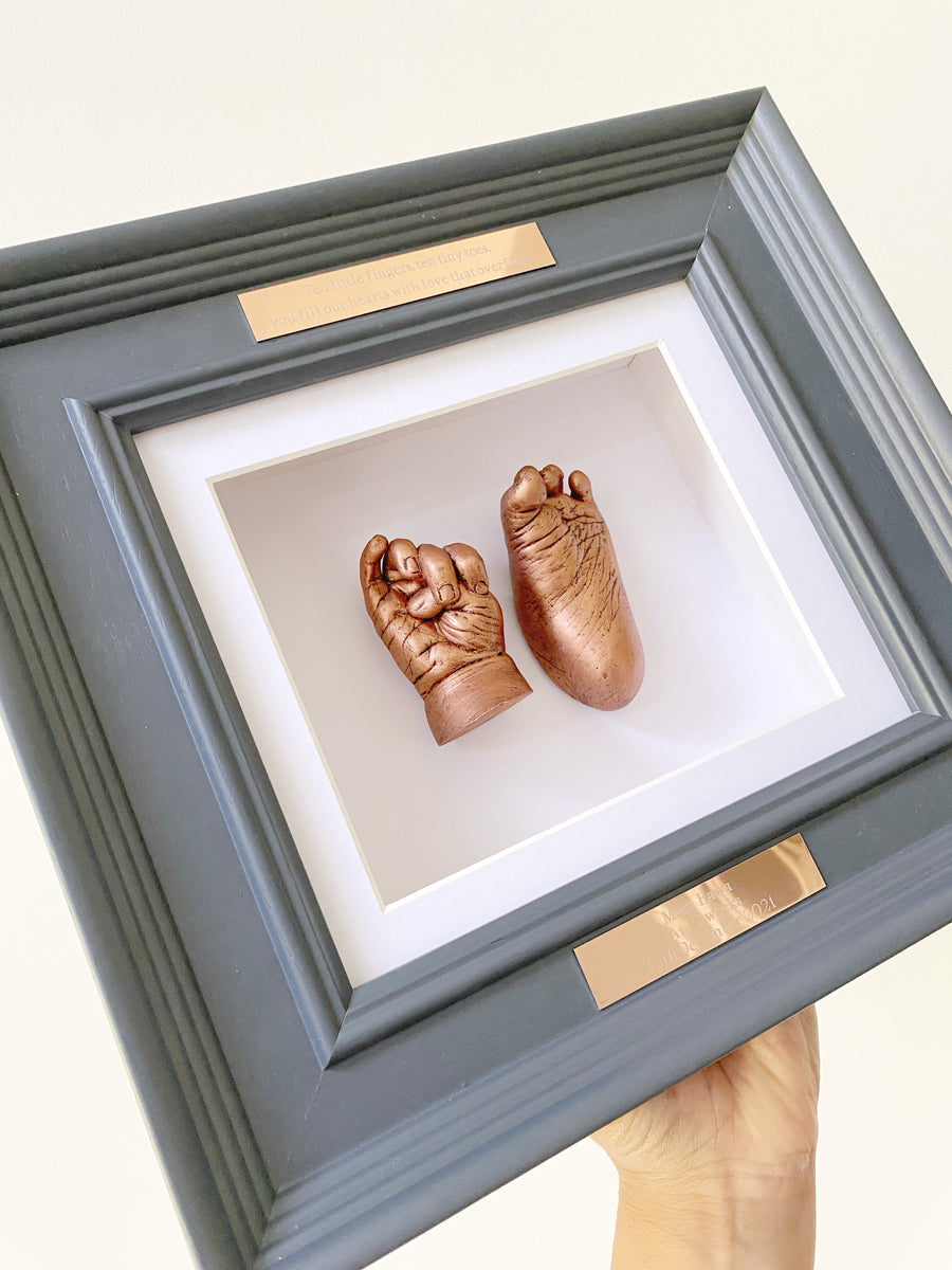 Slate Grey Frame ft. copper casts & additional plaque